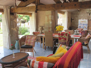 The terrace at Manoir de Gourin